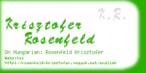 krisztofer rosenfeld business card